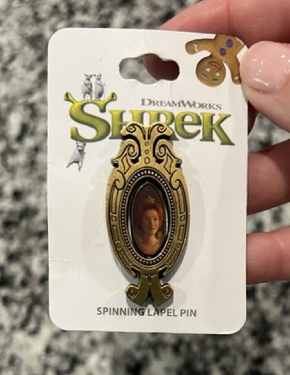 Shrek Enamel Pin DreamWorks Fiona Enchanted Mirror Spinning Pin